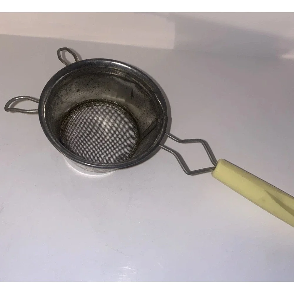 Vintage Mini Strainer Yellow Handle